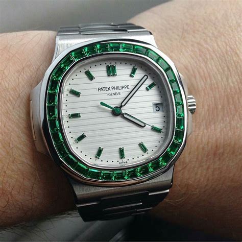 custom made patek philippe with emerald|patek philippe watch owners.